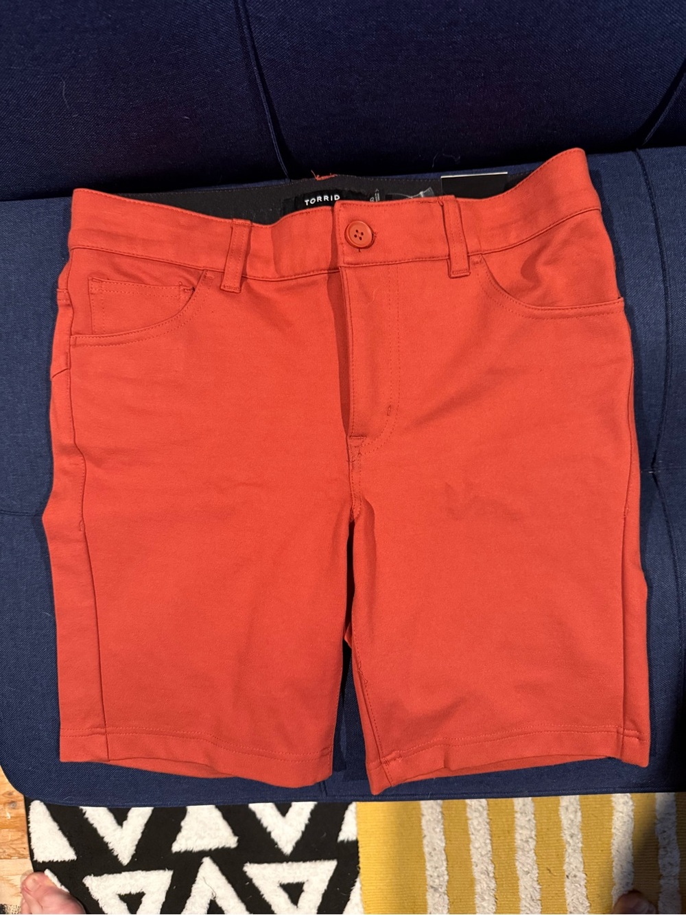 torrid Coral Orange Mid-Length Bermuda Shorts